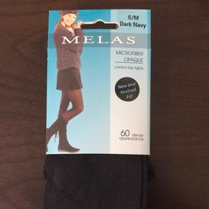 Women’s microfiber navy blue control top tights